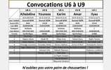Convocations U6 à U9 !