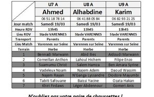 Convocations U6 à U9 !