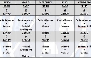 Programme vacances AVRIL !