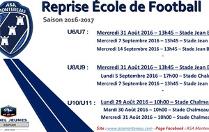 Dates de reprise pour l'École de Football ! 