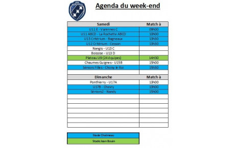 Agenda du week-end