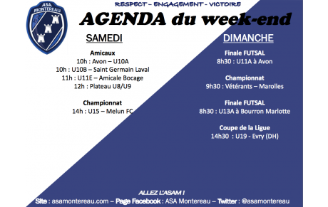 AGENDA DU WEEK-END !